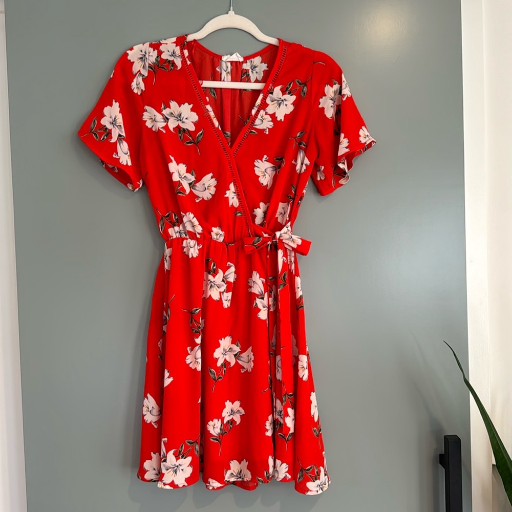 Sienna Sky Red Floral Mini Dress